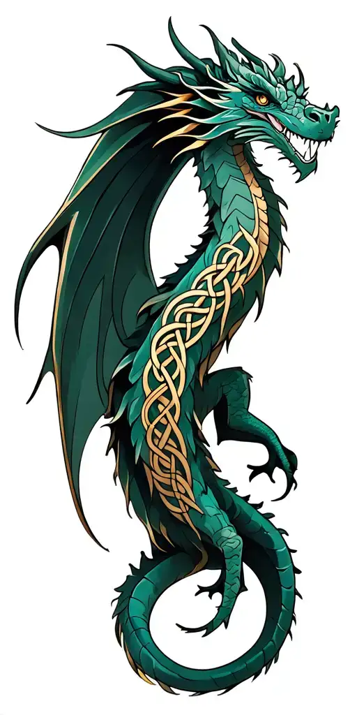 Celtic dragon tattoo design idea