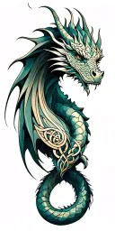 Celtic dragon tattoo design idea
