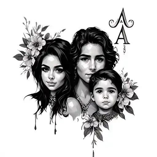 i need three letther A, like AAA for represent my wife and my sons tattoo design idea