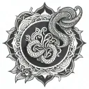 Mandala with snake tattoo design idea