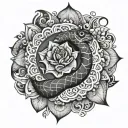 Mandala with snake tattoo design idea