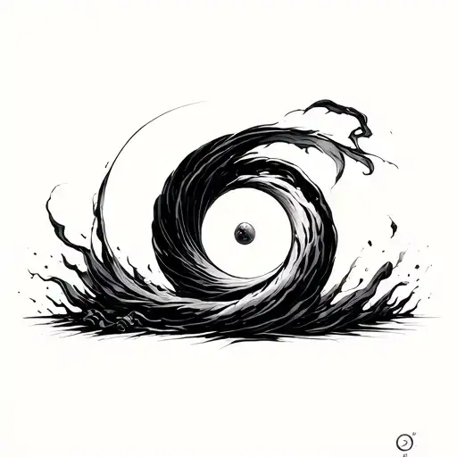 Newtons first law of motion. representing the stillness with something coming to change the motion tattoo design idea