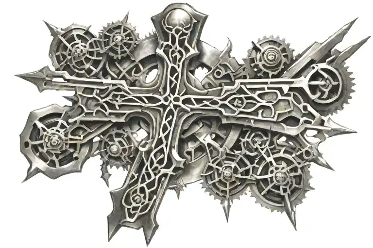 welded cross tattoo tattoo design idea