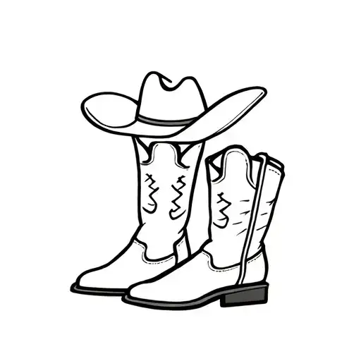 small cowboy hat or boots tattoo design idea