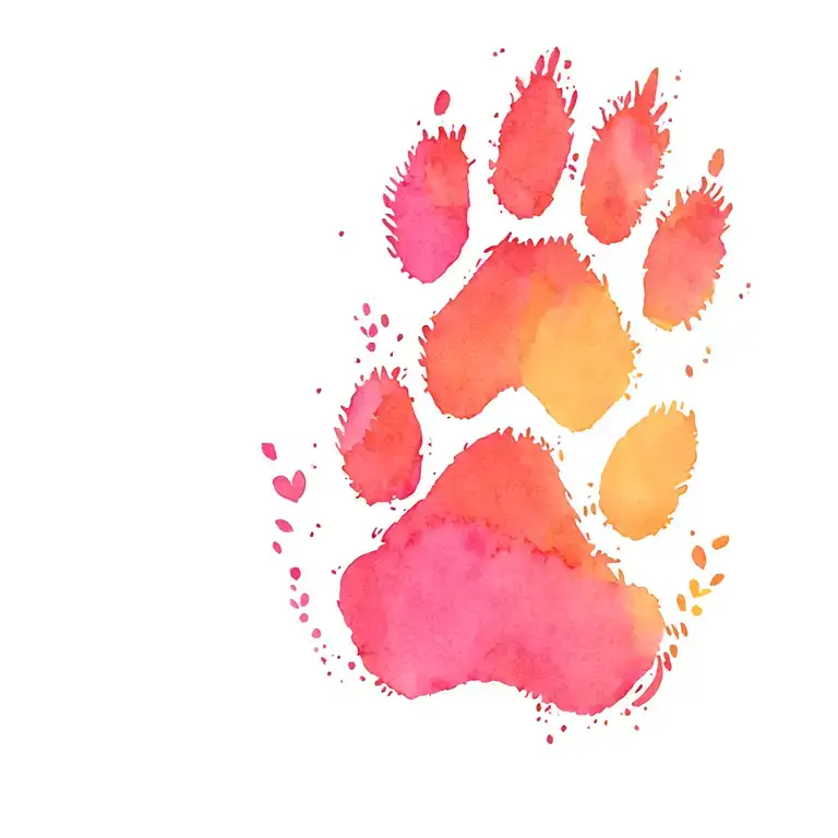 cat memorial inked paw print tattoo design idea