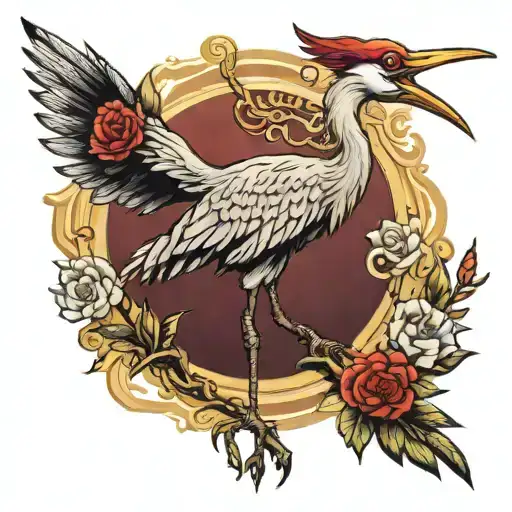 Crane tattoo design idea