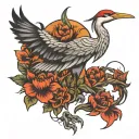 Crane tattoo design idea