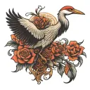 Crane tattoo design idea