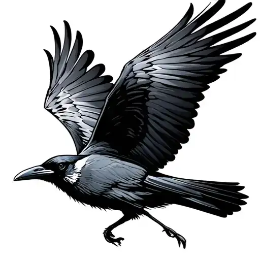 Above Eyebrow raven flying tattoo design idea