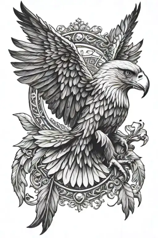 Katolik kors and polish eagle tattoo design idea