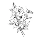 march and January flowers intertwined tattoo design idea
