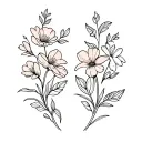 march and January flowers intertwined tattoo design idea