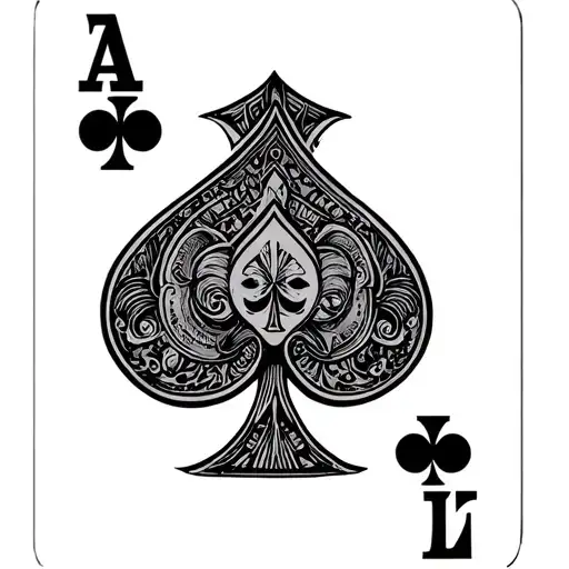 poker card ace one piece tattoo design idea