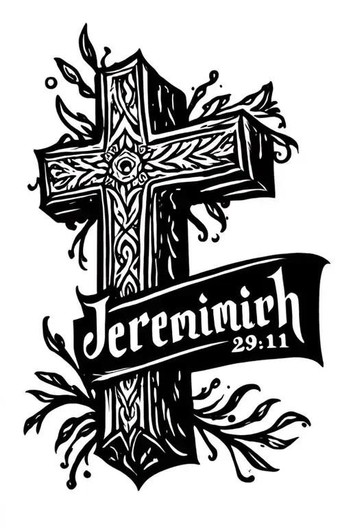 "Jeremiah 29:11" Cross tattoo tattoo design idea
