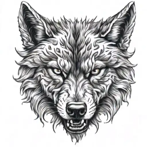 angry and cool wolf head tattoo design tattoo design idea