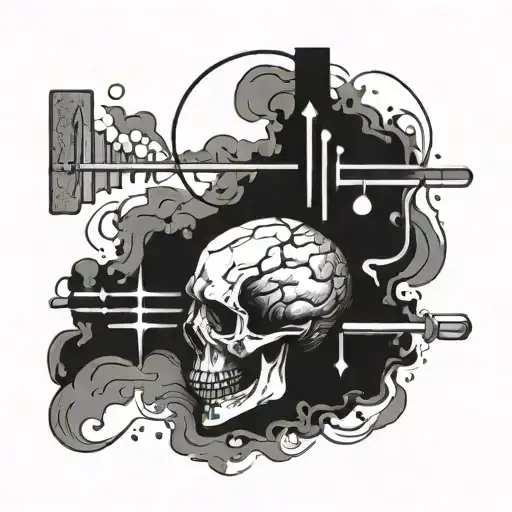 asystole rhythm into cross followed by a normal sinus rhythm  tattoo design idea