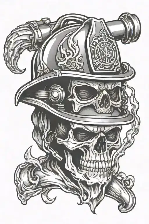 firefighter skull sleeve tattoo tattoo design idea