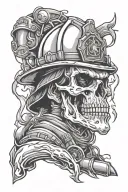 firefighter skull sleeve tattoo tattoo design idea