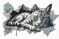 cat sitting tattoo design idea