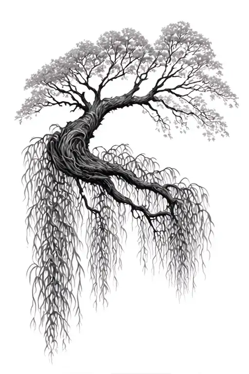 weeping willow tree back tattoo tattoo design idea