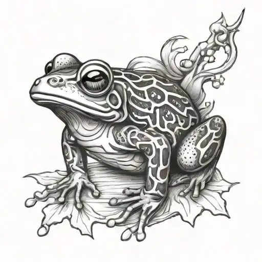 Japanese Frog tattoo design idea