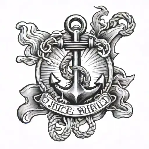 juice wrld navy anchor tattoo design idea