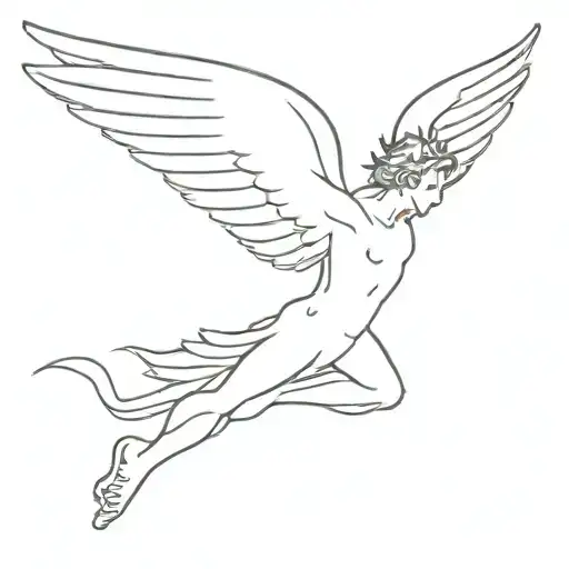 icarus falling tattoo design idea