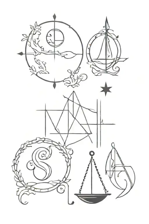 libra, capricorn, Aquarius, and Pisces  tattoo design idea