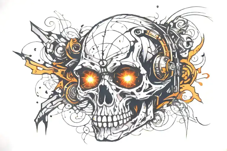 welding skull tattoo design idea