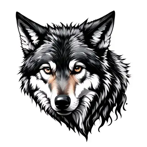 blend names Adeliene Poppy and Casper into an image of a wolf tattoo design idea