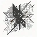 a cloud penetrated by a lightning bolt striking tattoo design idea