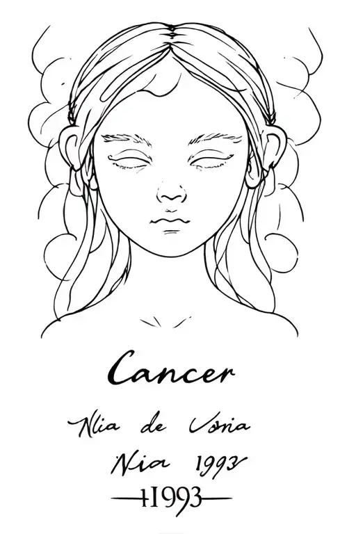 niña,cancer, 1993 written sign tattoo design idea