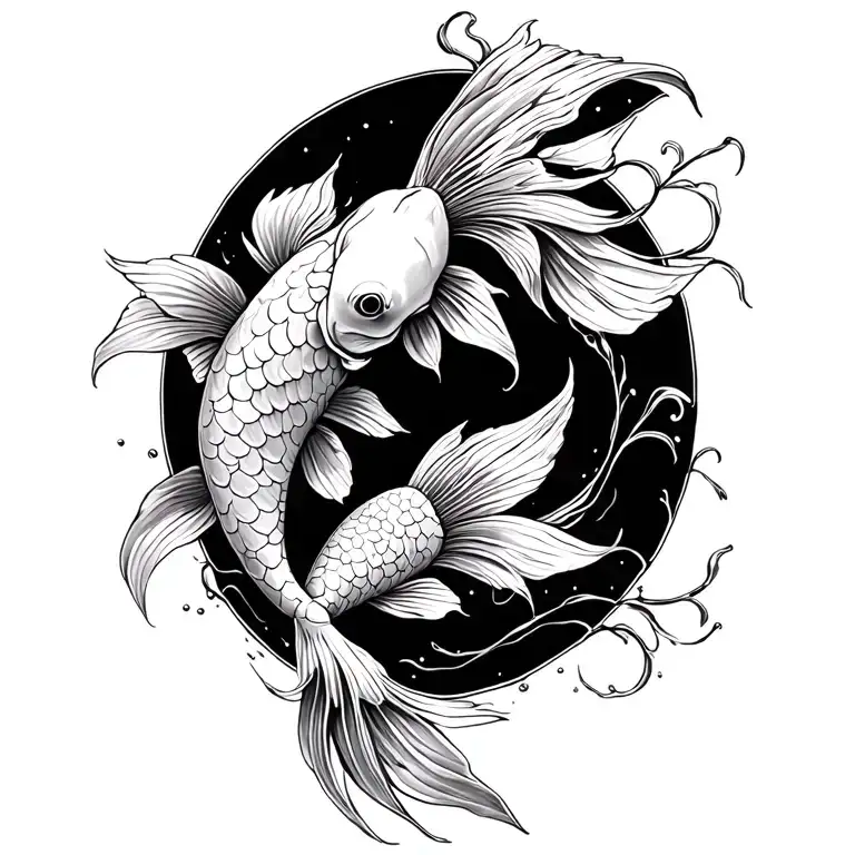 I want to add florals to a koi fish tatto I already have tattoo design idea