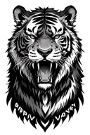 life is a gamble inspired sabertooth tiger tattoo design idea