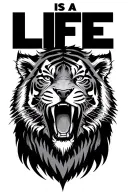 life is a gamble inspired sabertooth tiger tattoo design idea