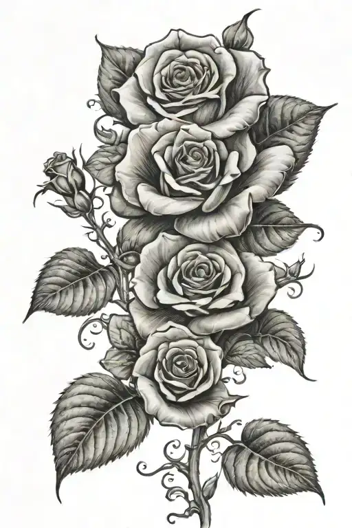 left thigh to hip bone, up to rib, and then up around shoulder, thick rose vine all the way up  tattoo design idea