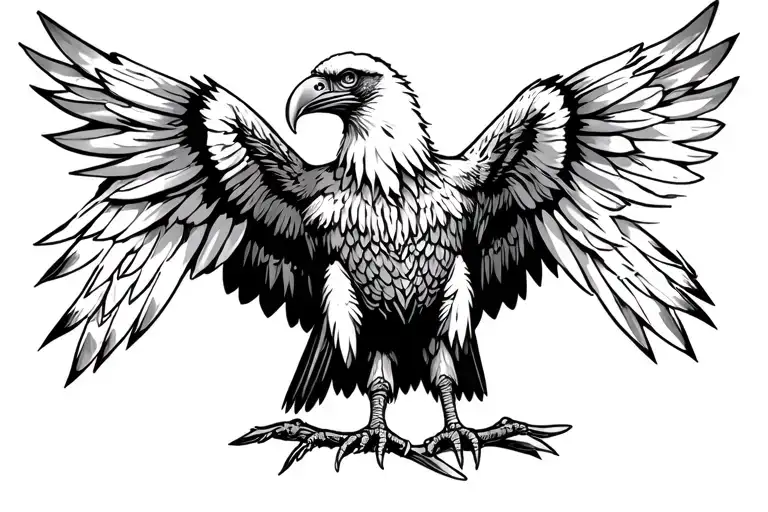 andean condor using its body as a shield from arrows to protect its young tattoo design idea