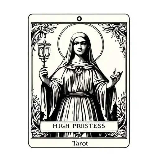 high priestess tarot card tattoo design idea