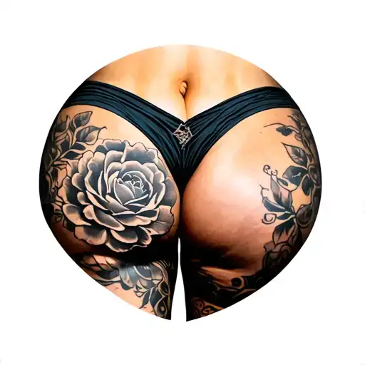 Buttocks tattoo design idea