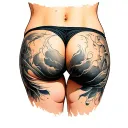 Buttocks tattoo design idea