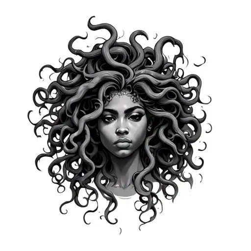 African American Medusa tattoo design idea