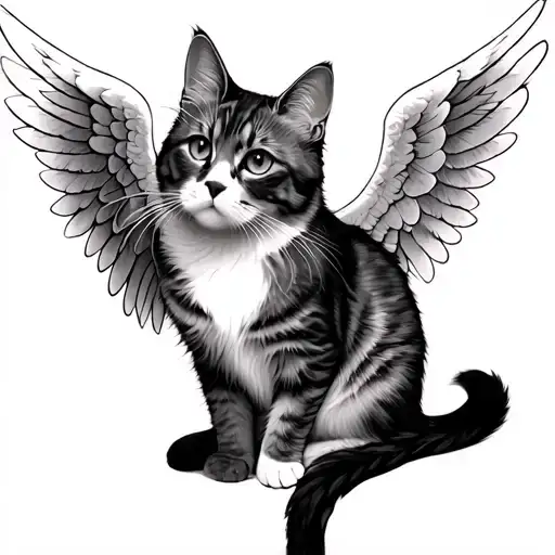 Cat With Angel Wings tattoo design idea