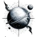 Uranus, Aquarius, Space tattoo design idea