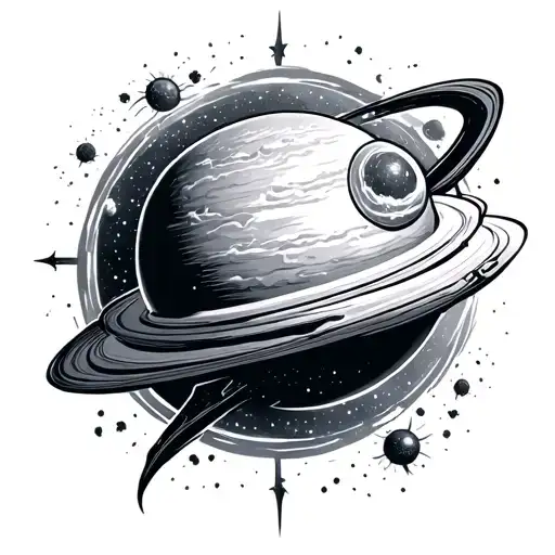 Uranus, Aquarius, Space tattoo design idea