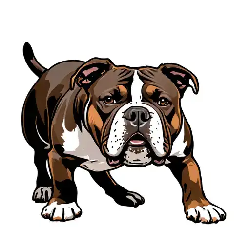 american bully pitbull tattoo design idea