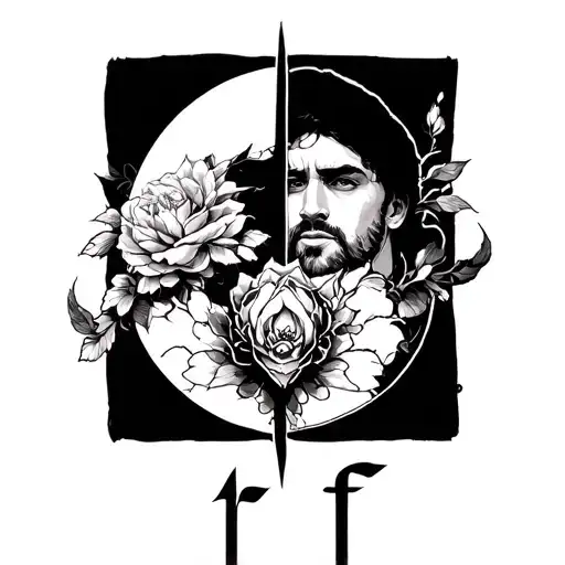 double F and write Fatlind and Fikrije , make something strong " those name are my brother Fatlind  who is alive and we  tattoo design idea