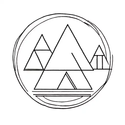 triangle family members tattoo design idea