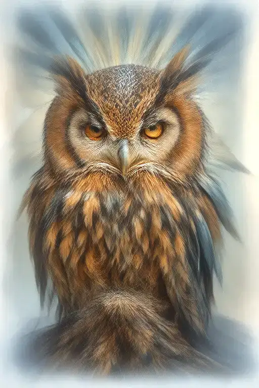 Native American sorcerer owl tattoo design idea