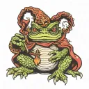 evil wizard lord toad sitting tattoo design idea