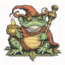 evil wizard lord toad sitting tattoo design idea